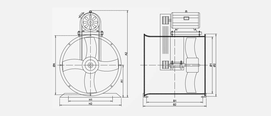 玻璃鋼外接式軸流風(fēng)機(jī)